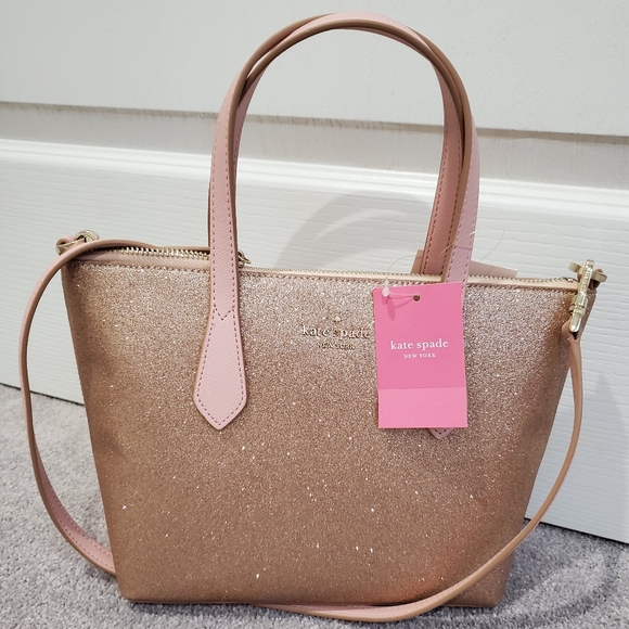 Kate Spade Joeley Ina Rose Gold Glitter Crossbody - Picture 5 of 7